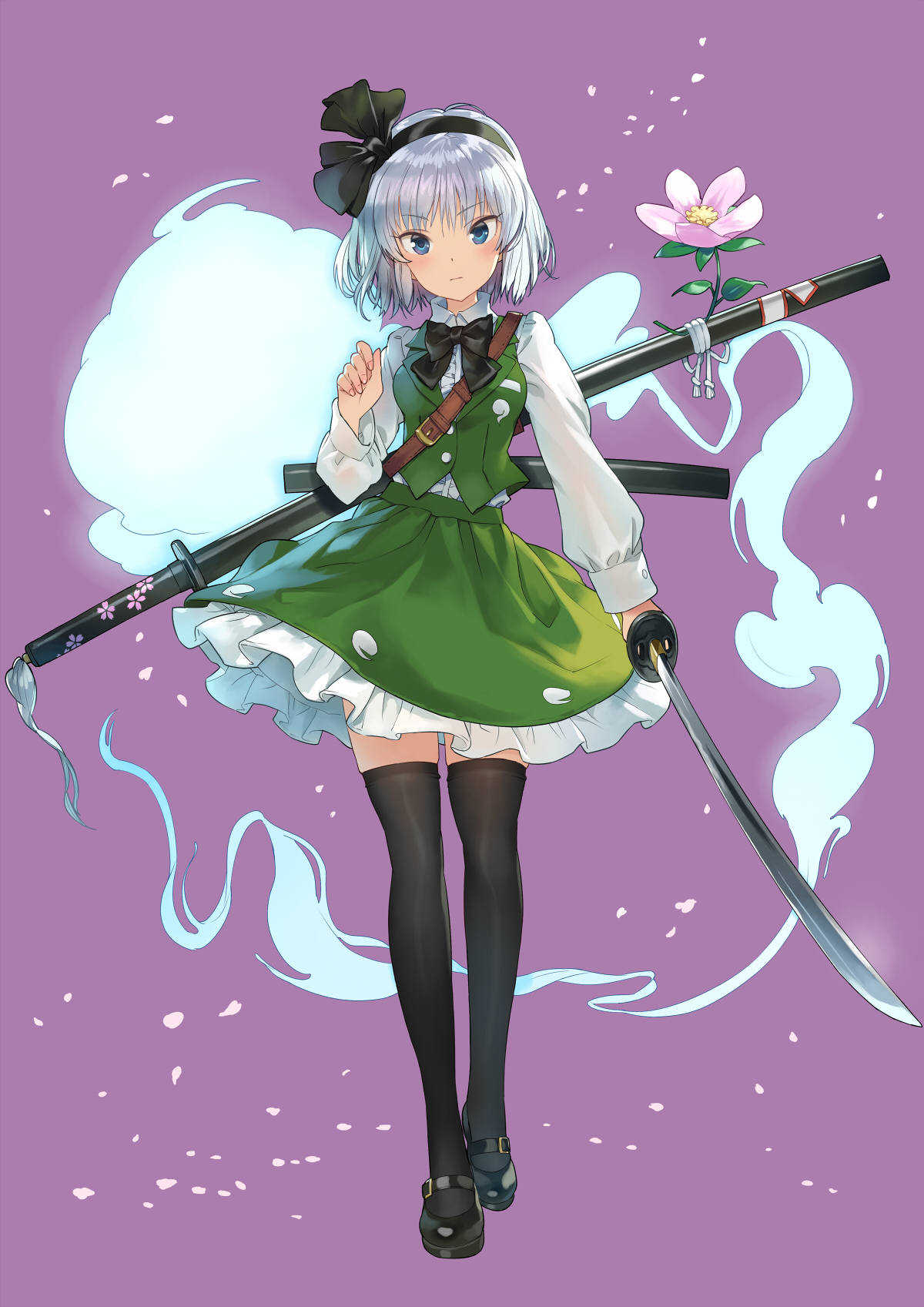 Matsuda Matsukichi Touhou Konpaku Youmu Dress Sword Thighhighs